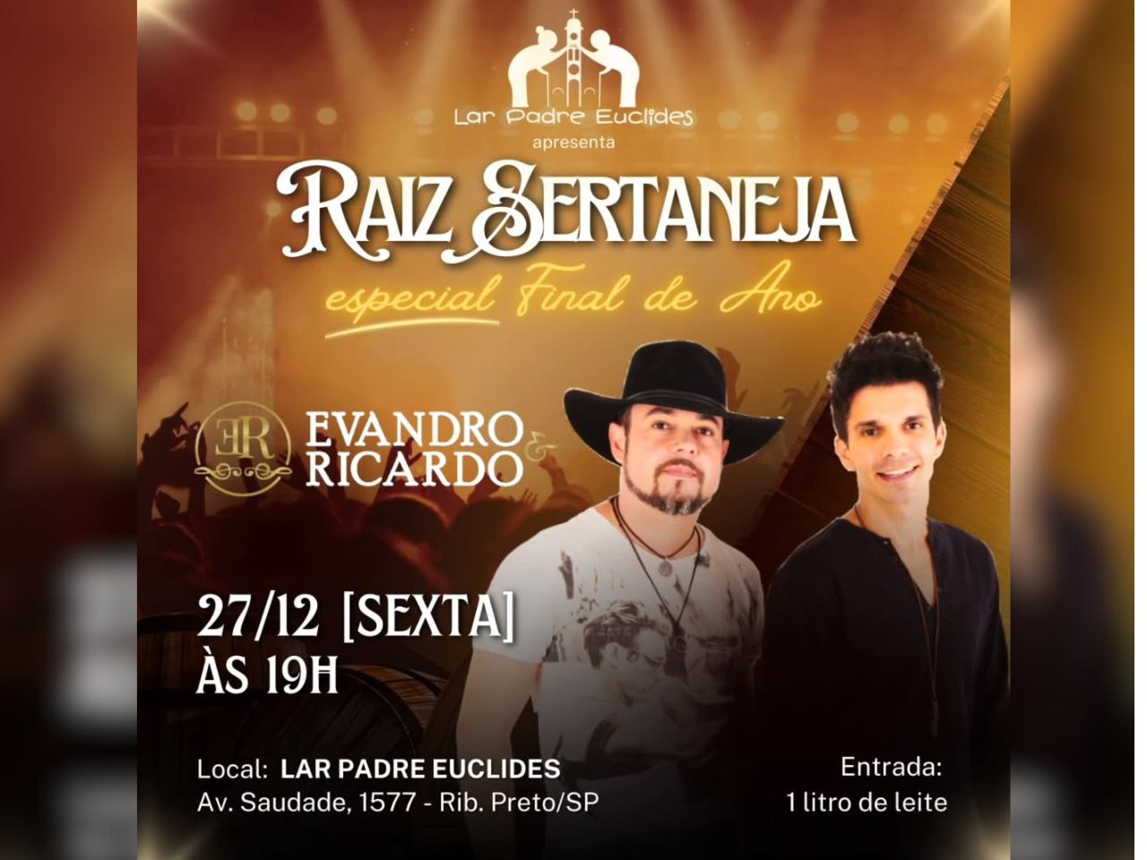 Show “Raiz Sertaneja – Especial de Final de Ano” no Lar Padre Euclides